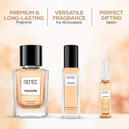 RENEE Madame Eau De Parfum 8ml - Premium Long-Lasting Fragrance with Notes of Pomegranate, Yuzu, Peony & Amber - Versatile Scent for All Occasions - Redefine Elegance & Sophistication