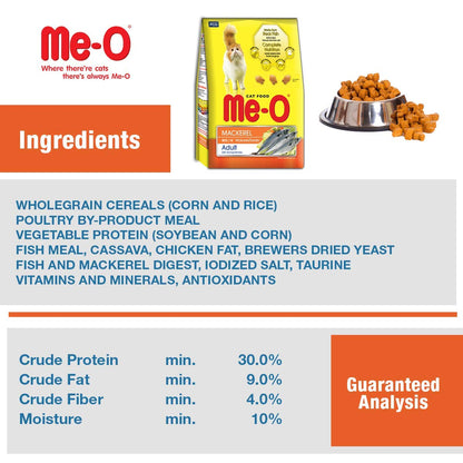 Me-O Adult Dry Cat Food Mackeral Flavour 1.2 Kg