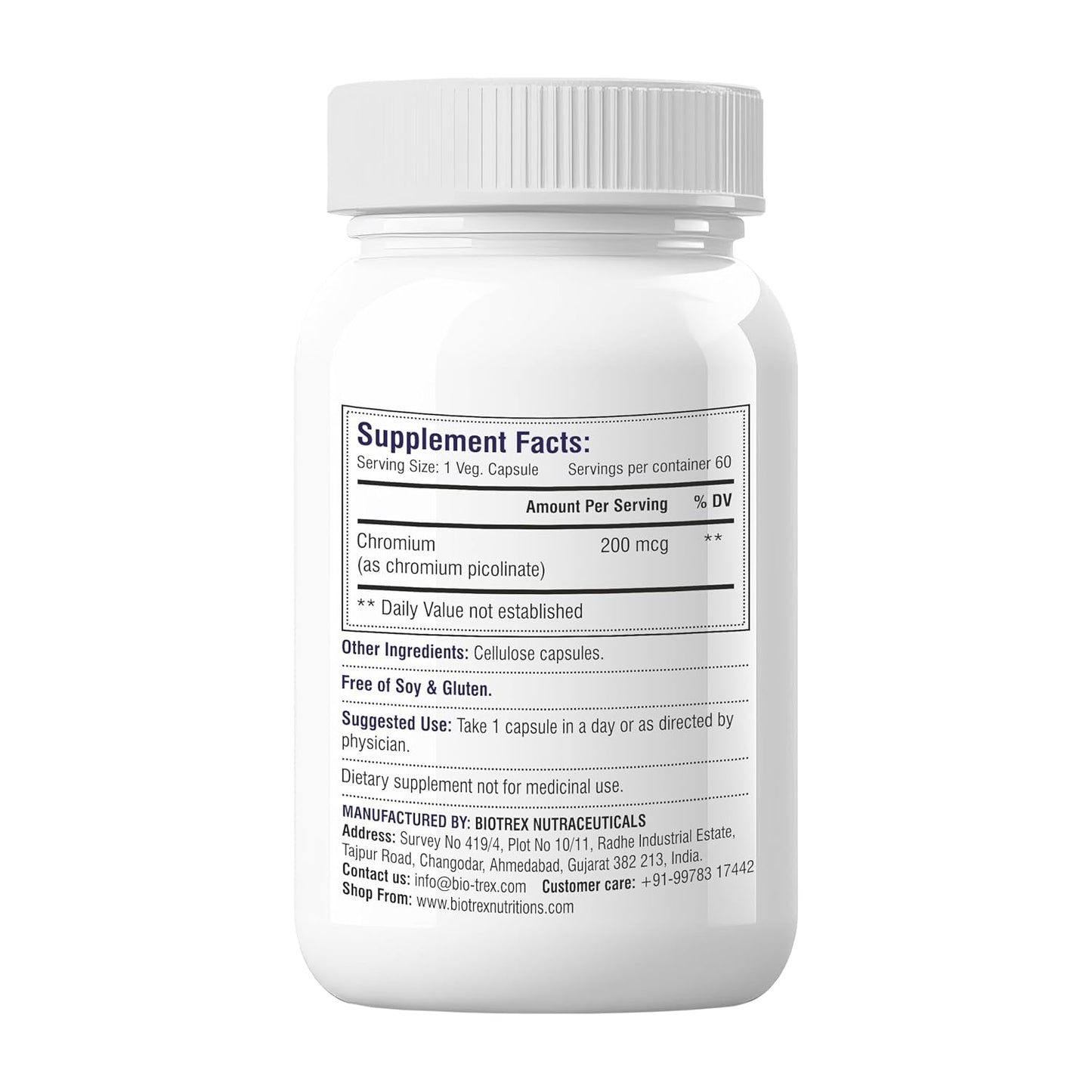 Biotrex Nutraceuticals Chromium Picolinate 200 mcg - 60 Capsules