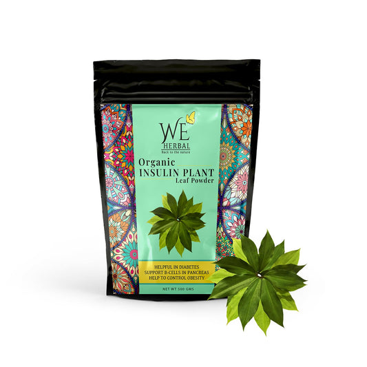 WE HERBAL Insulin Plant Leaf Powder Pure insulin plant powder for control Improves Insulin Production (500 gms)