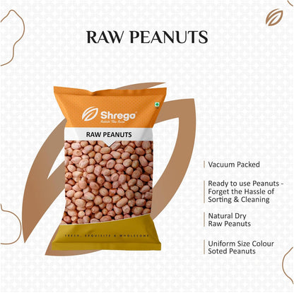 SHREGO Pink Raw Peanut, Vacuum Packed (1 kg) Premium Moongfali