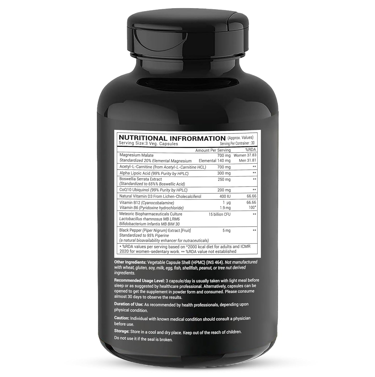 GREENDORSE FibroRelief Plus for Fibromyalgia relief, fatigue, inflammation, muscle cramps etc| 10 IN 1 formula with Magnesium malate, Curcumin, Boswellia, Alpha Lipoic acid, Acetyl-L-carnitine, CoQ10, Vitamins - 90 Veg Capsules