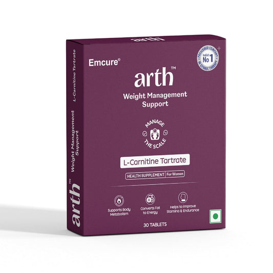 Arth Weight Management | Weight Control Supplement | L-Carnitine Tartrate 1500 mg | Metabolism Booster for Women | Emcure Pharmaceuticals Ltd. | 30 Veg Weight Management Tablet for Women