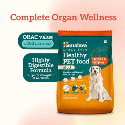Himalaya Healthy PET Food for Adult Dogs | Chicken & Pumpkin | 1.2kg | Complete & Balanced Nutrition with Mountain Knot Grass, Tree of Heaven, Guduchi & Pumpkin