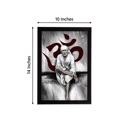 Wood Sai Baba Satin Matt Texture Uv Art Painting(Grey), 9.84 Inch