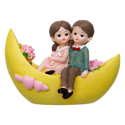 eCraftIndia Romantic Couple Showpiece Sitting on Boat | Valentine Gift for Girlfriend Boyfriend Husband Wife Special Love Her Him | Valentine Day Decoration Items