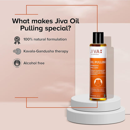Jiva Oil Pulling 200ml | Ayurvedic Oil For Oil Pulling Deep Cleanses Mouth, Removes Toxins | Prevent Bad Breath, Alleviates Toothache & Sensitivity