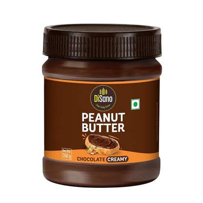 DiSano Chocolate Peanut Butter Creamy, 23g Protein & 6.4g Dietary Fibre, Tasty & Healthy Chocolate Spread for Breakfast & Snacks, Made with Premium Roasted Peanuts