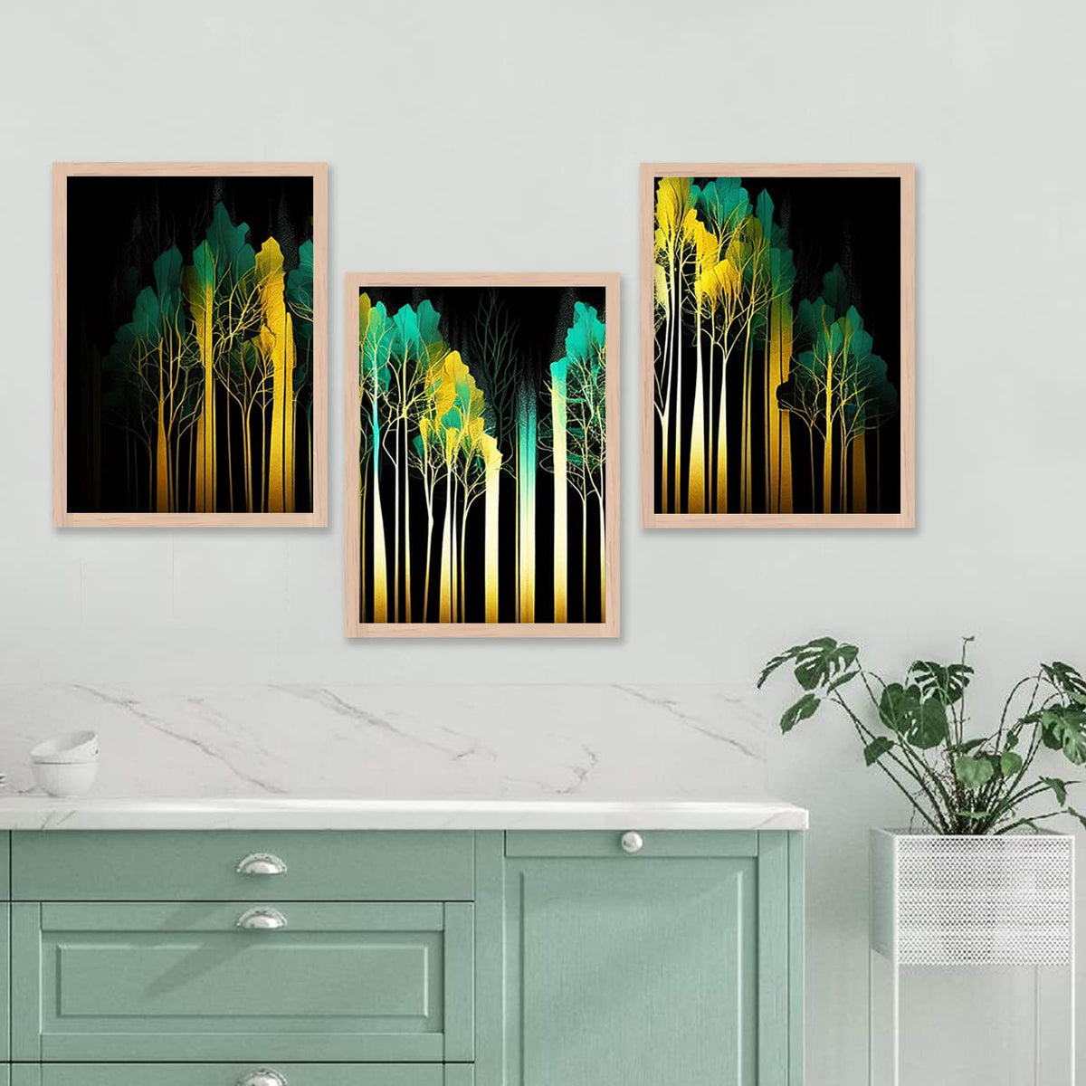 Painting for Wall Decoration - Modern Art Wall Decor Framed Painting for Living Room Bedroom - Framed Wall Posters/Paintings with Frame Set of 3 (Art 3, 10x13 inch)