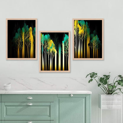 Painting for Wall Decoration - Modern Art Wall Decor Framed Painting for Living Room Bedroom - Framed Wall Posters/Paintings with Frame Set of 3 (Art 3, 10x13 inch)