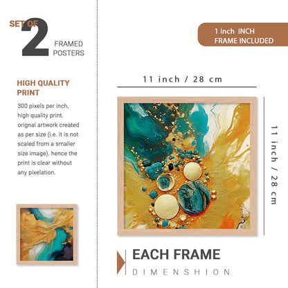 Premium Digital Paintings with Frame for Home Decoration - Painting for Living Room Bedroom Office - Painting for Wall Decoration - Pack of 4 (I)