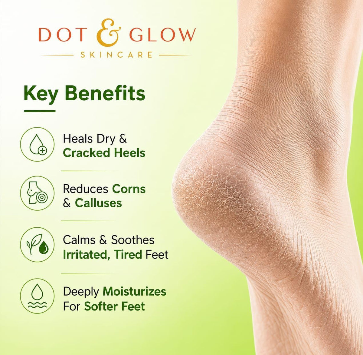 Dot & Glow Moisturizing Foot Cream 50g | Shea Butter, Aloe Vera & Vitamin E with Natural Oils | Hydrating Foot Care Cream for Dry, Rough & Cracked Feet | Men & Women