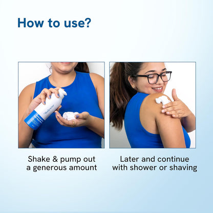 Be Bodywise Hyaluronic Acid Body Wash Mousse | Gives Intense Moisturisation, Repairs Skin Barrier | With Sunflower Oil, Vitamin E & Aloe Extract | 200g