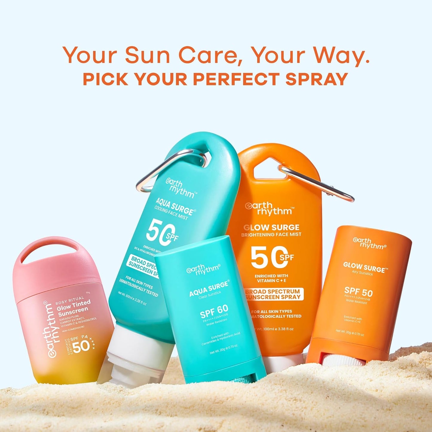 Earth Rhythm Glow Surge Vitamin C & E Sunstick SPF 50 – Brightening, No White Cast, Oxybenzone-Free, Vegan