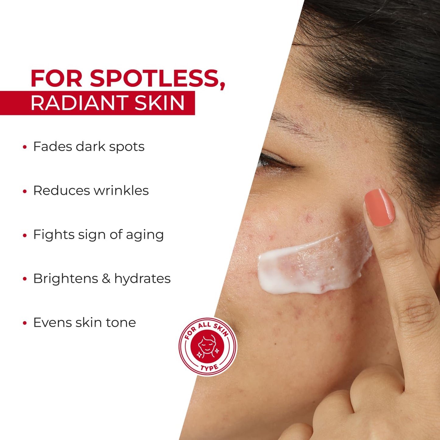 Leeford Spotsrub Face Cream for Women 15g - with 2% Kojic Acid and Vitamin C | Hydroquinone Free | Helps to Remove Pimples and Dark spots