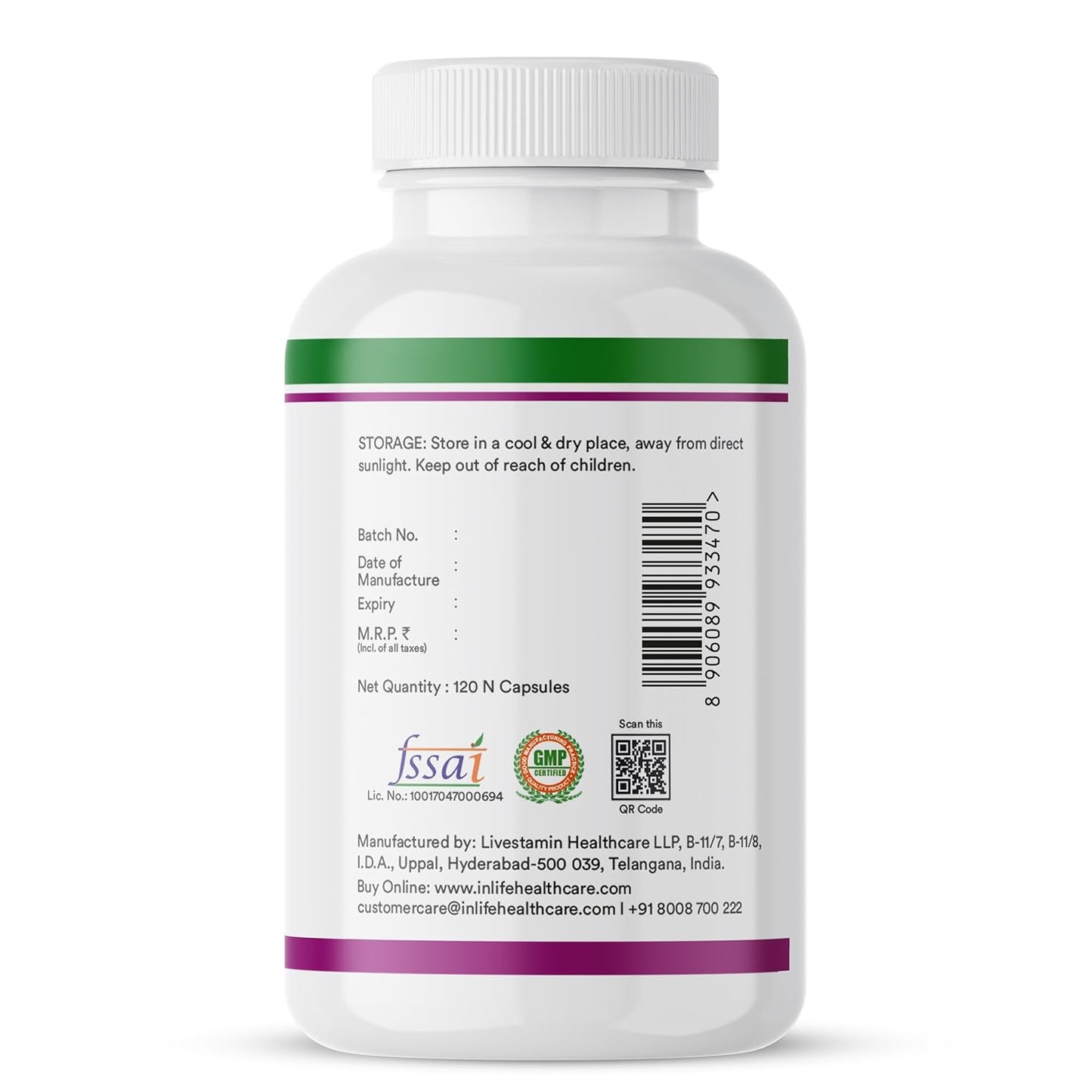 INLIFE Milk Thistle Extract 800mg | 80% Silymarin Liver Support Supplement - 120 Vegetarian Capsules (Pack of 1)