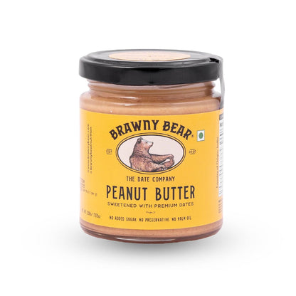 Brawny Bear Peanut Butter, 100% Natural Sweetened with Dates, Smooth Healthy Nut Butter with No Added Sugar and Preservatives, Low Gl, Vegan, High in Protein Spread - 500 gms