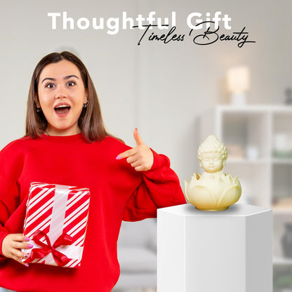Nostrae Buddha with Lotus Show Pieces for Home Decor Living Room Decor Items | Cute Showpieces Gift Item for Decoration | Serene Center Table Tv Showcase Office Interior Statue Figurines