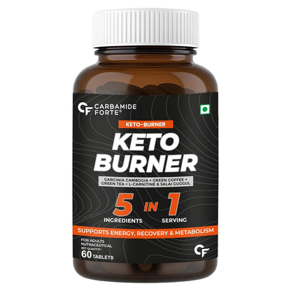 Carbamide Forte Keto Fat Burners for Men | 5-in-1 Fat Burners for Women with 600mg Garcinia Cambogia | Fat Burner Supplement May Support Fat Metabolism & Energy | Weight Loss for Women & Men - 60 Tablets