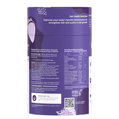 Be Bodywise Biotin Hair Gummies for Postpartum Hair Fall | 60 Day Pack | With High Potency Biotin, Zinc, Folic Acid, Fibre & Multivitamins | Strawberry Flavour
