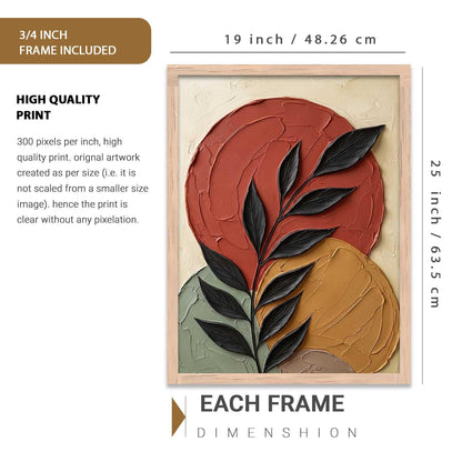 Aesthetic Botanical Art Home Decoration Painting | Floral Paintings With Frame For Living Room Bed Room Hotel Wall Decor Digital Reprint (19x25 inch)