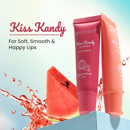Swiss Beauty Kiss Kandy Tinted Lip Balm | Moisturising Non-Sticky Formula with Olive Oil & Vitamin E | Soft, Smooth & Hydrated Lips All Day | Pomegranate, 10ml