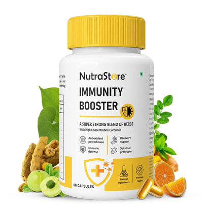 NutraStore Immunity Booster for Men & Women | Curcumin, Natural Vitamin C, Piperine | 60 Capsules | All Natural Ingredients