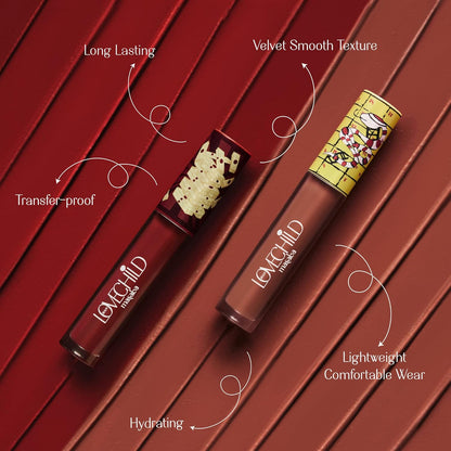 LoveChild Masaba Game On! - Hukum - Liquid Matte Lipstick, Pecan Brown Velvet Smooth, Non-Sticky, Hydrating & Moisturising, Lasts Up to 12 hours, 5Ml