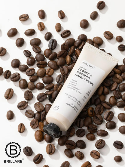 Brillare Coffee & Coconut Hand Cream with Glycerin & Aloe Vera for Dry Hands, Deep Moisturizing Hand Cream