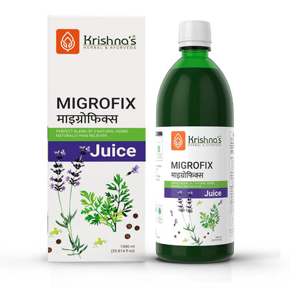 Krishna's MigroFix Juice, Perfect Blend of Dhaniya, Kalimirch & Ustukhuddus, No Artificial Colors or Flavors - 1000 ml (Pack of 1)
