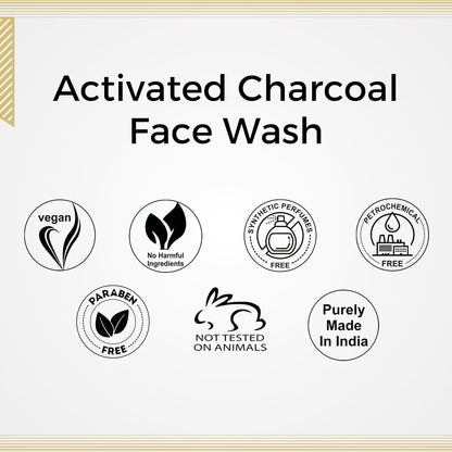 Aroma Treasures Activated Charcoal Face Wash for Men & Women | Deep Cleansing Oil Control Facewash with Aloe Vera & Glycolic Acid for Acne, Bright & Healthy Skin – 100ml