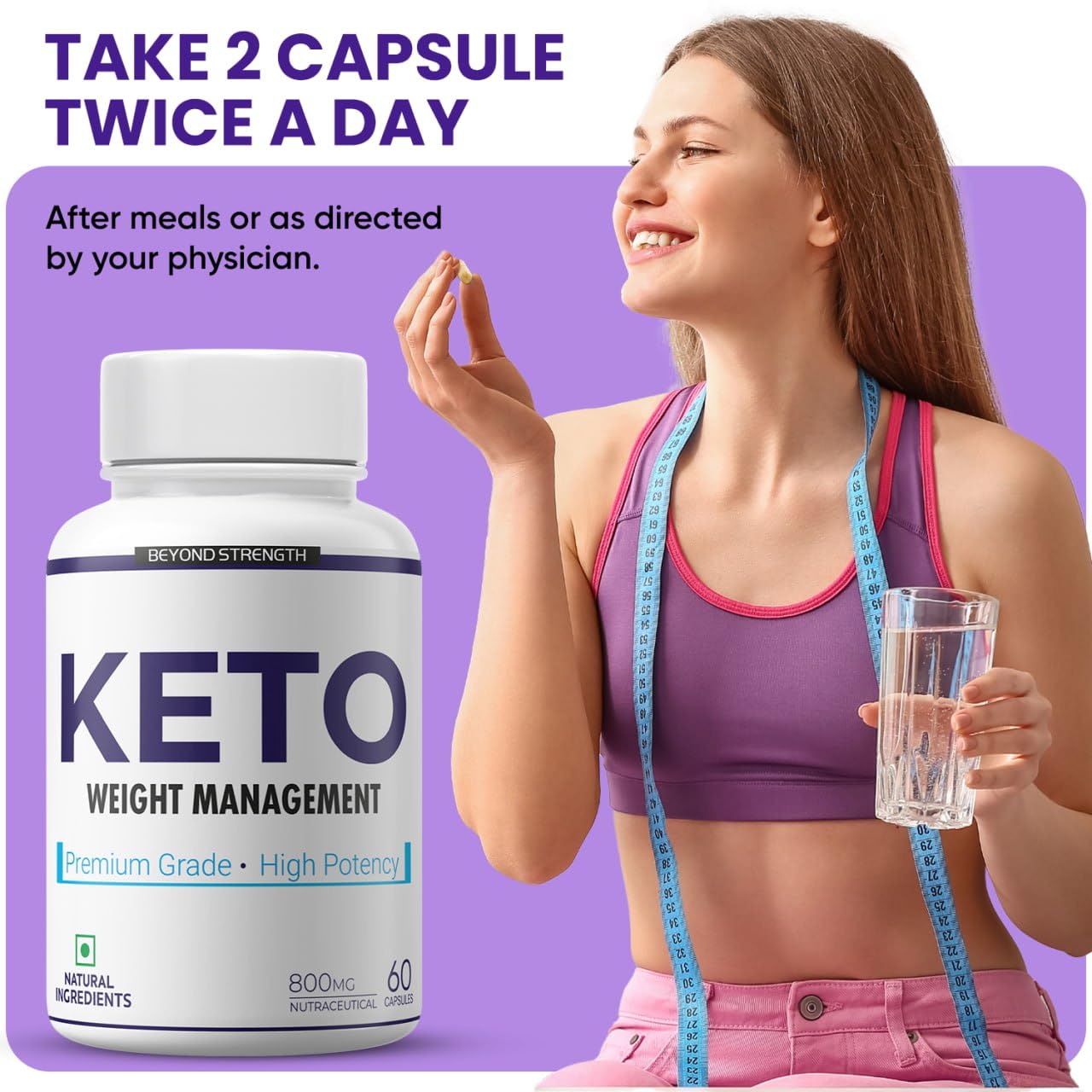 Herbal Max Keto Advanced Weight Management – 800mg | 60 Capsules | With Green Tea, Garcinia Cambogia & Green Coffee Extract | Supports Fat Burn & Metabolism | For Men & Women