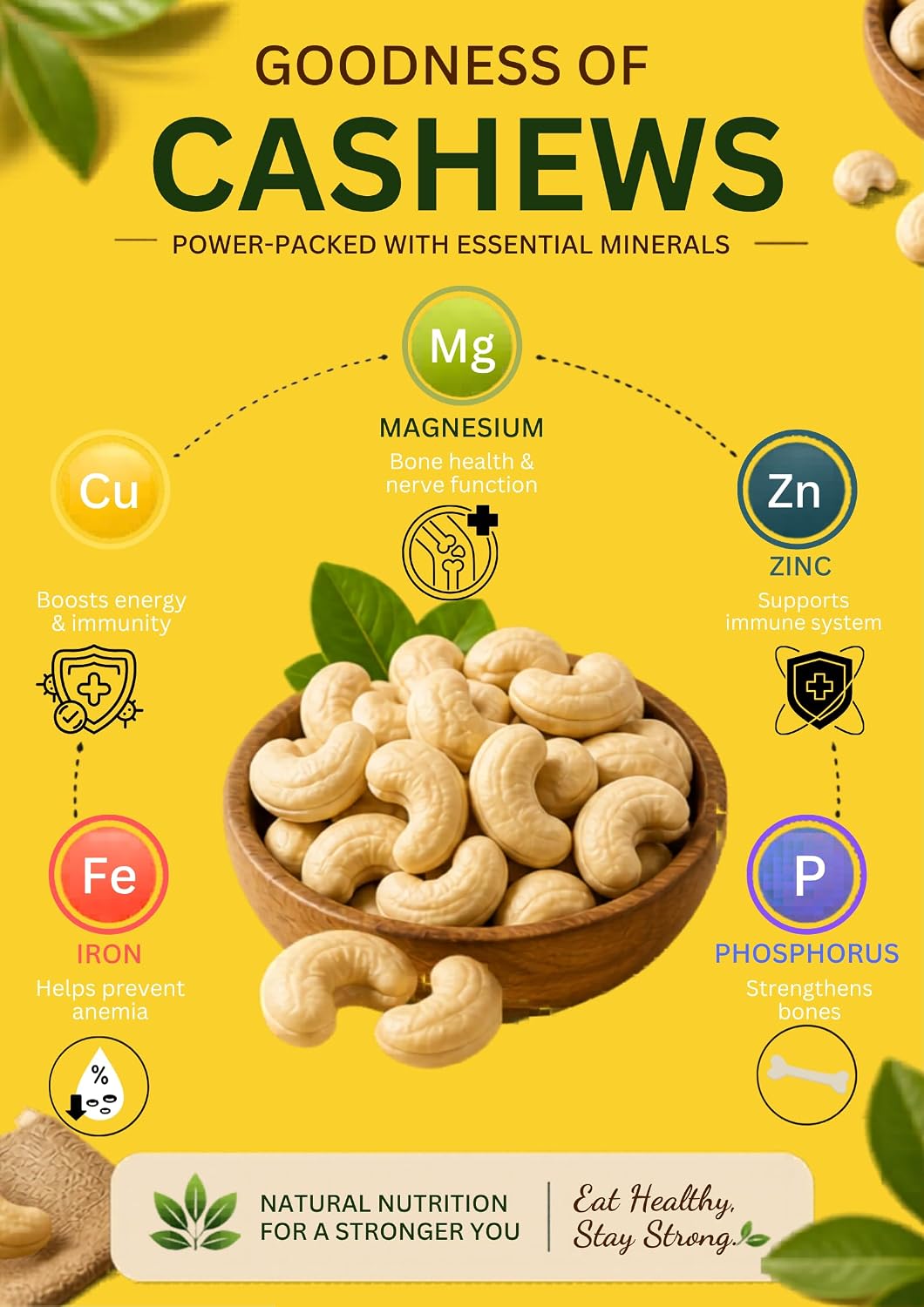 AMRAYAA W320 Premium Whole Cashews | Unpolished, Unsalted & Natural Kaju Nuts | Crunchy Deluxe Size | Antioxidant Rich Healthy Snack | High Protein, Iron, Magnesium, Zinc & Phosphorus