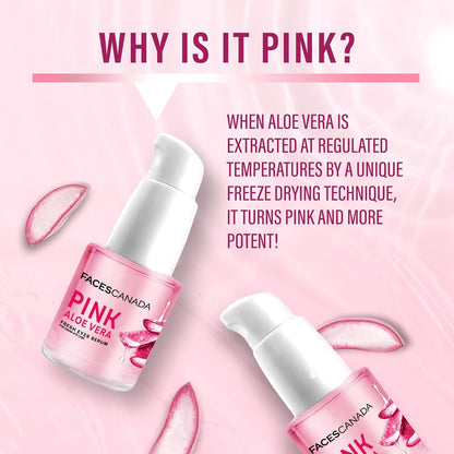 FACESCANADA Pink Aloe Vera Fresh Eyes Serum For Under-Eye Care, 15ml | Squalene, Witch Hazel & Quinoa Extracts | Anti-Ageing, Brightening & Intense Hydration | Helps Reduce Puffy Eyes & Dark Circles