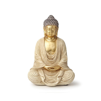 Buddha Statue | Buddha Idols for Home Decor | Showpiece | Gift Items for Home | Decorative Items for Living Room (Beige: L11xW9xH16 cm)