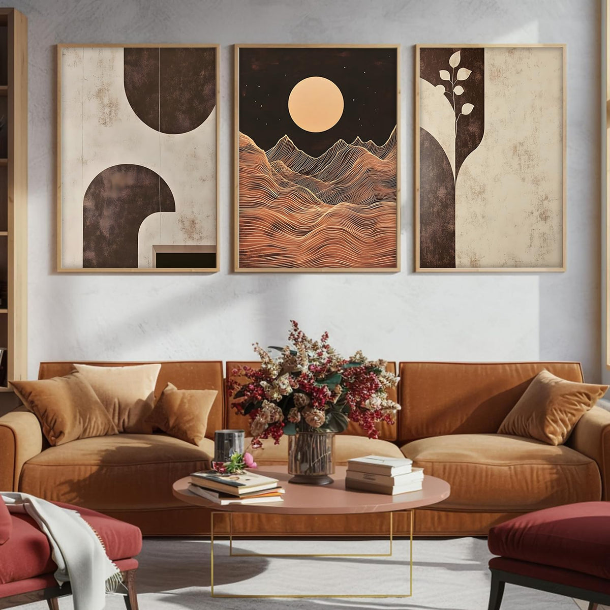 Painting Boho Wall Art Home Decoration Paintings With Frame For Living Room Bed Room Hotel Wall Decor Digital Reprint Set of 3 (Boho 3, 13x19 inch)