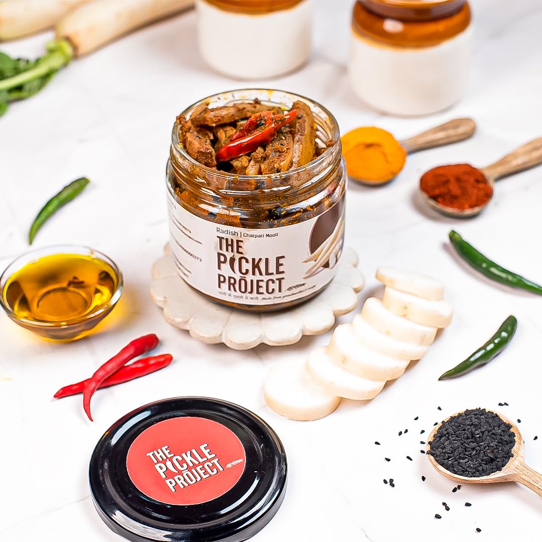 The Pickle Project | Home Made Desi Mooli Ke Achar – 300 gm | Radish Pickle| 100% Natural, No Preservatives | Handcrafted with Authentic Spices | Taste of Darjeeling
