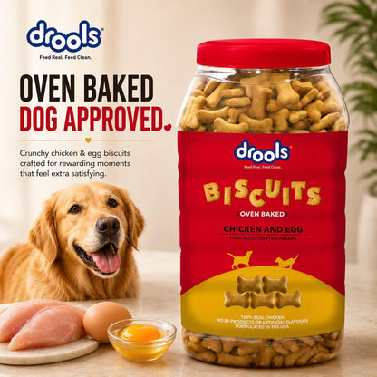 Drools All Life Stages Dog Treat Biscuits 800g Jar | Real Chicken Flavour | All Breed Formula | Promotes Lustrous Skin & Coat | Vitamins & Minerals | Reduces Tartar Build Up