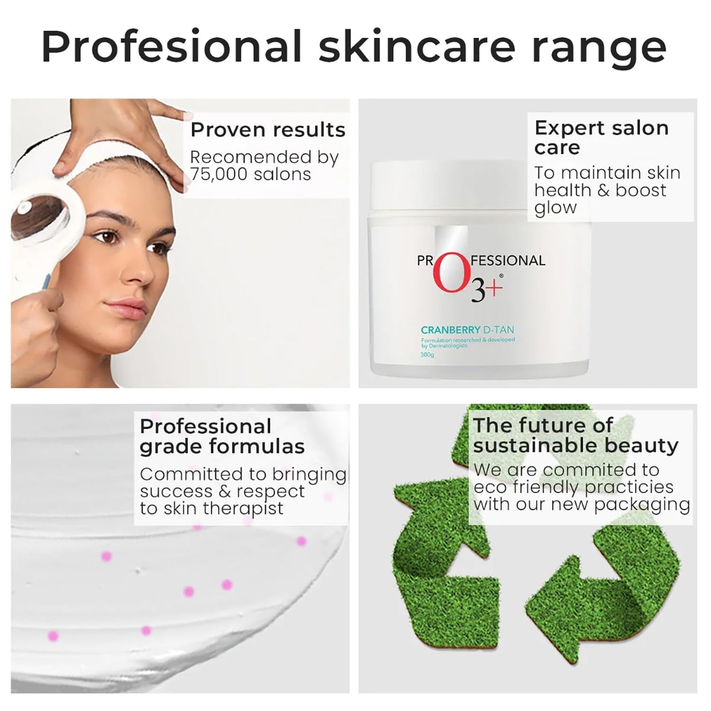 O3+ Cranberry D-TAN Face Pack with Natural Extracts for Instant Tan Removal & Glowing Skin - Ideal for Oily Skin (300g) | Detan Mask for Tan Removal for Face and Body