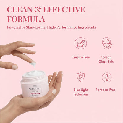 Mitchell USA Brightening Korean inspired Night Face Cream | Reduces Dark Spot, Pigmentation, Wrinkles | With Niacinamide, Peony Flower Extract | Anti Aging Cream for Men & Women | All Skin Types | 50g