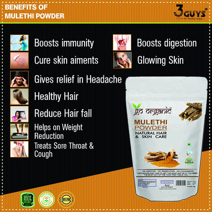 Go Organic Liquorice/Mulethi Powder/Athimathuram powder - 250Gm