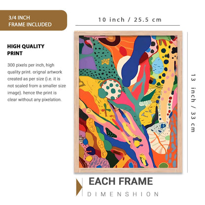 Premium Digital Painting with Frame for Home Decor - Painting for Living Room Bedroom Office Room Decor - Painting for Wall Decoration - Pack of 3 (Modern Art Painting, Design02, 10X13 inch)