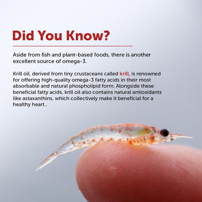 Neuherbs Deep Sea Heart Omega 3 Antarctic Krill Oil 1000mg With 2X Astaxanthin, Phospholipids, Vitamin E & D3 | Supports Heart, Brain & Muscle Health | Lemon Flavour | 30 Softgels