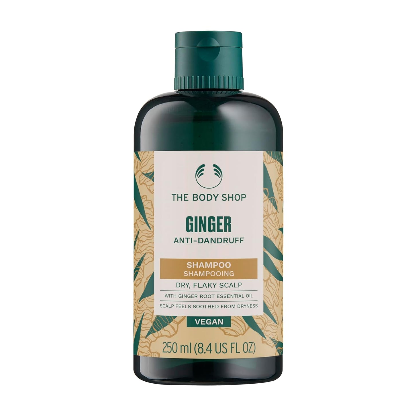 The Body Shop Ginger Anti-Dandruff Shampoo | Clears Flakes & Calms Scalp | With Ginger & Birch Bark Extract | For Healthy Hair Growth | For Dry, Flaky Scalps | 250ml
