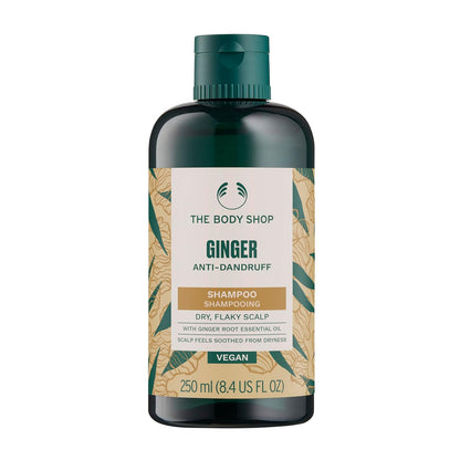 The Body Shop Ginger Anti-Dandruff Shampoo | Clears Flakes & Calms Scalp | With Ginger & Birch Bark Extract | For Healthy Hair Growth | For Dry, Flaky Scalps | 250ml
