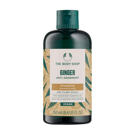 The Body Shop Ginger Anti-Dandruff Shampoo | Clears Flakes & Calms Scalp | With Ginger & Birch Bark Extract | For Healthy Hair Growth | For Dry, Flaky Scalps | 250ml