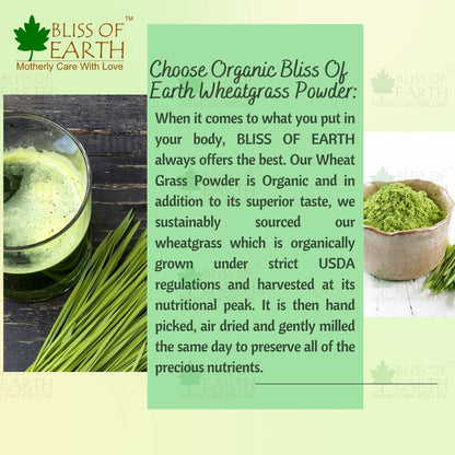 Bliss of Earth Wheatgrass Powder Organic, Super Food Dietary Supplement 250 gm