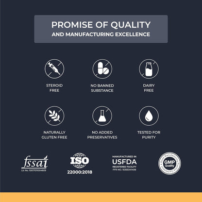 Quality and manufacturing excellence icons with corresponding labels on a dark background