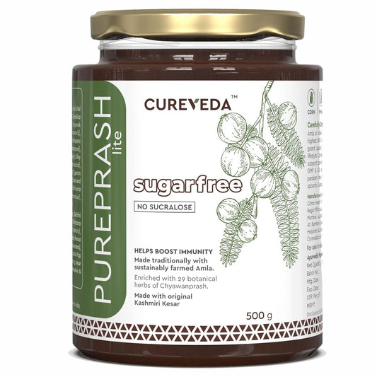 Jar of Cureveda Pureprash with a gold lid on a white background