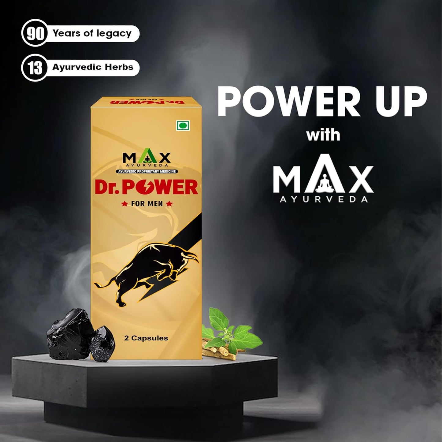Max Ayurveda Dr. Power Capsules for Men | 100% Ayurvedic & GMP Certified | Stamina, Power and Energy Booster | Pack of 3 (2 Capsules Each)